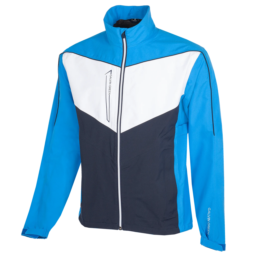 Armstrong is a Waterproof golf jacket for Men in the color Blue/Navy/White(0)