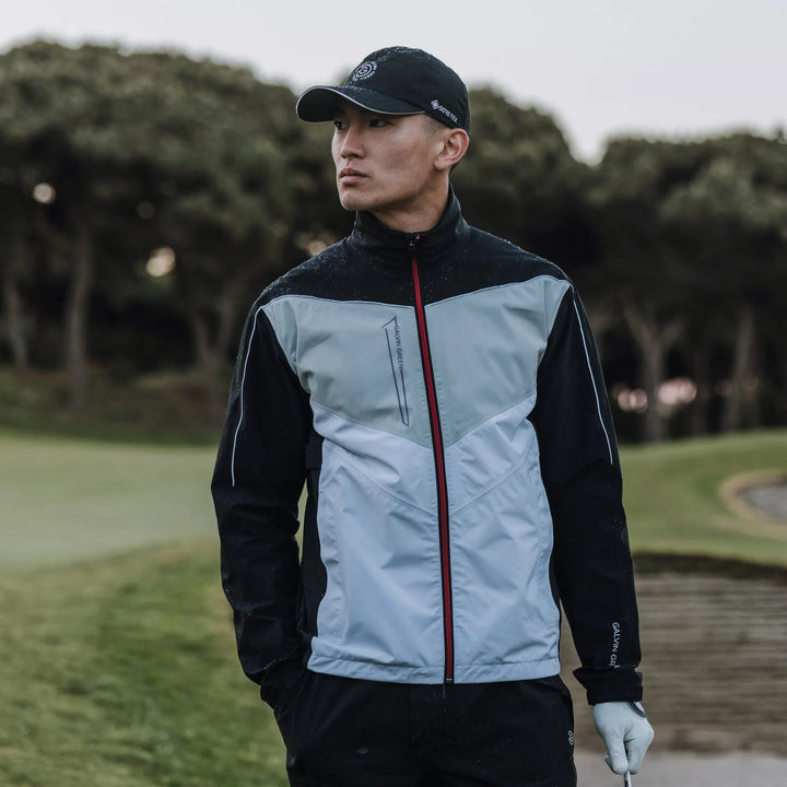 Armstrong is a Waterproof golf jacket for Men in the color Black/White/Red(10)