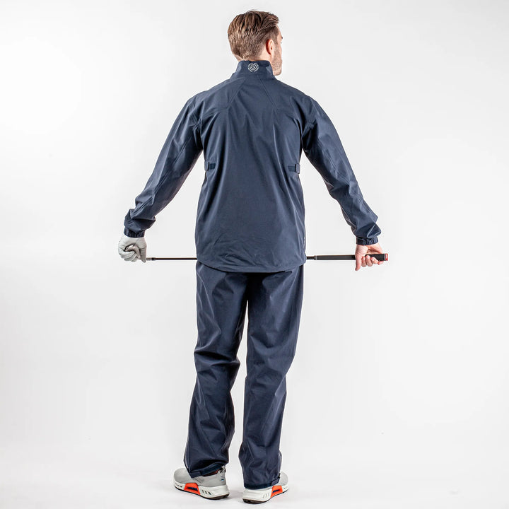 Armstrong is a Waterproof golf jacket for Men in the color Navy/White/Orange (9)