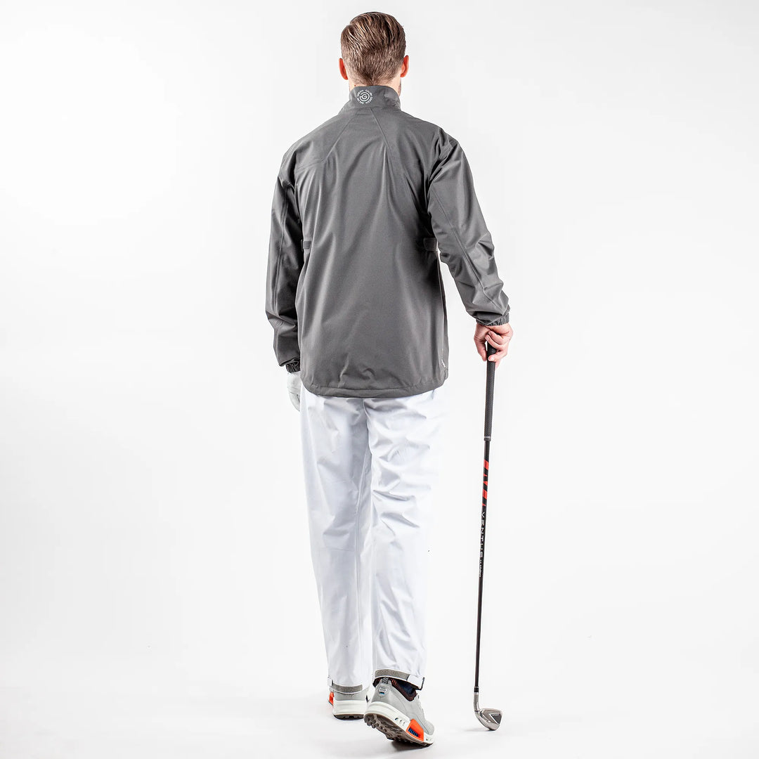 Armstrong is a Waterproof golf jacket for Men in the color Forged Iron/Red/White (8)