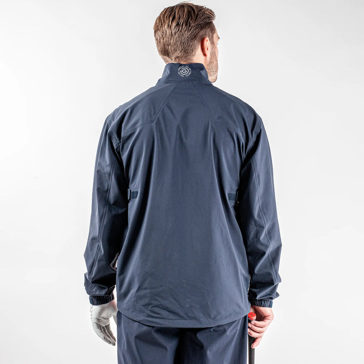 Armstrong is a Waterproof golf jacket for Men in the color Navy/White/Orange (7)