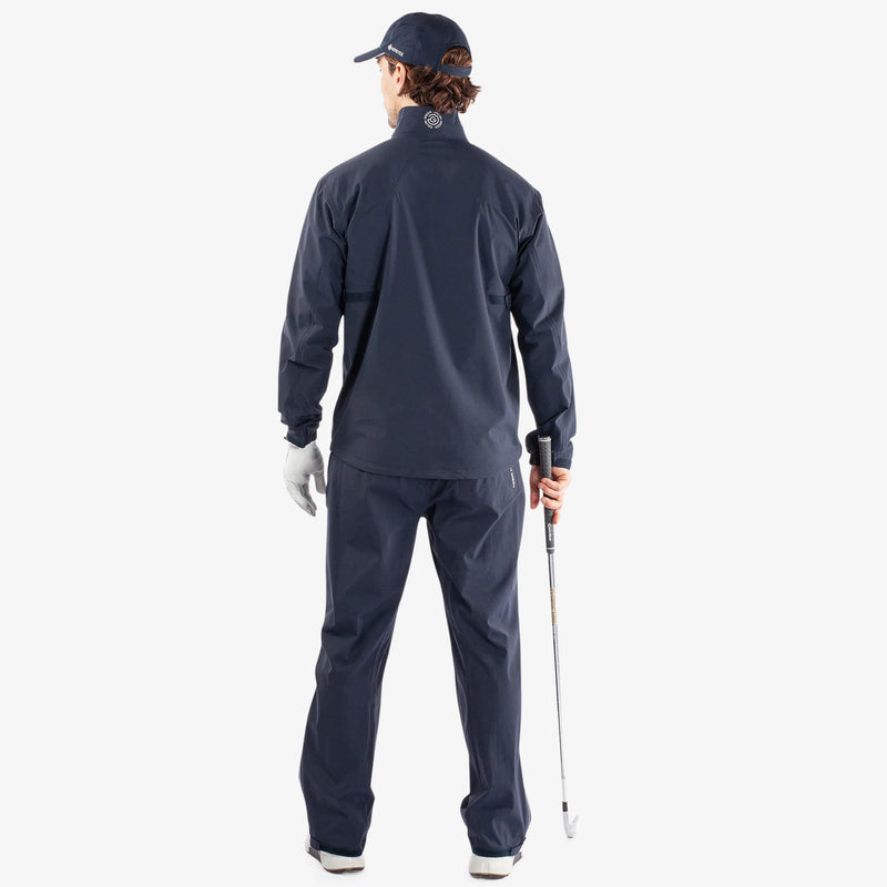 Armstrong is a Waterproof golf jacket for Men in the color Navy/Aqua/White(8)