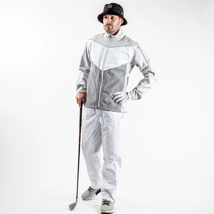Armstrong is a Waterproof golf jacket for Men in the color Cool Grey/Sharkskin/White(2)
