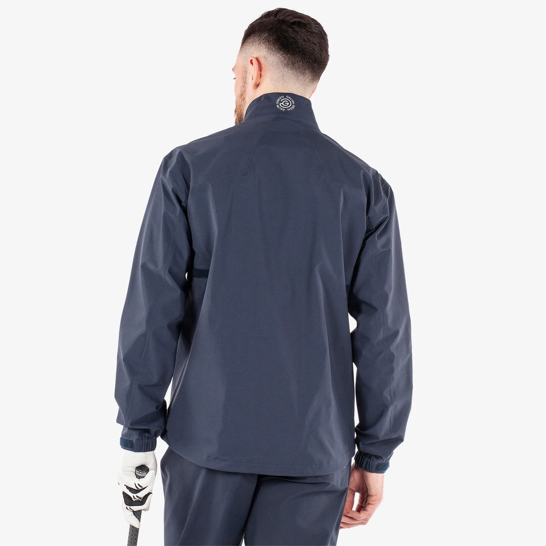 Armstrong solids is a Waterproof golf jacket for Men in the color Navy/White(4)