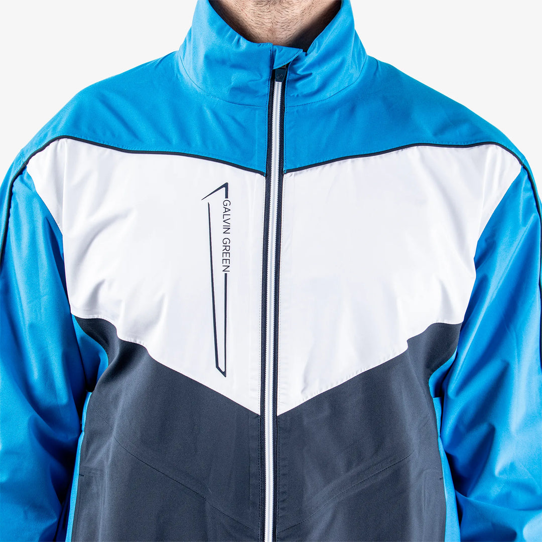 Armstrong is a Waterproof golf jacket for Men in the color Blue/Navy/White(3)