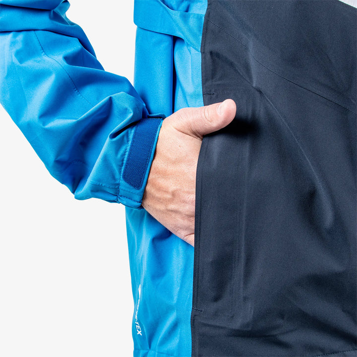 Armstrong is a Waterproof golf jacket for Men in the color Blue/Navy/White(5)
