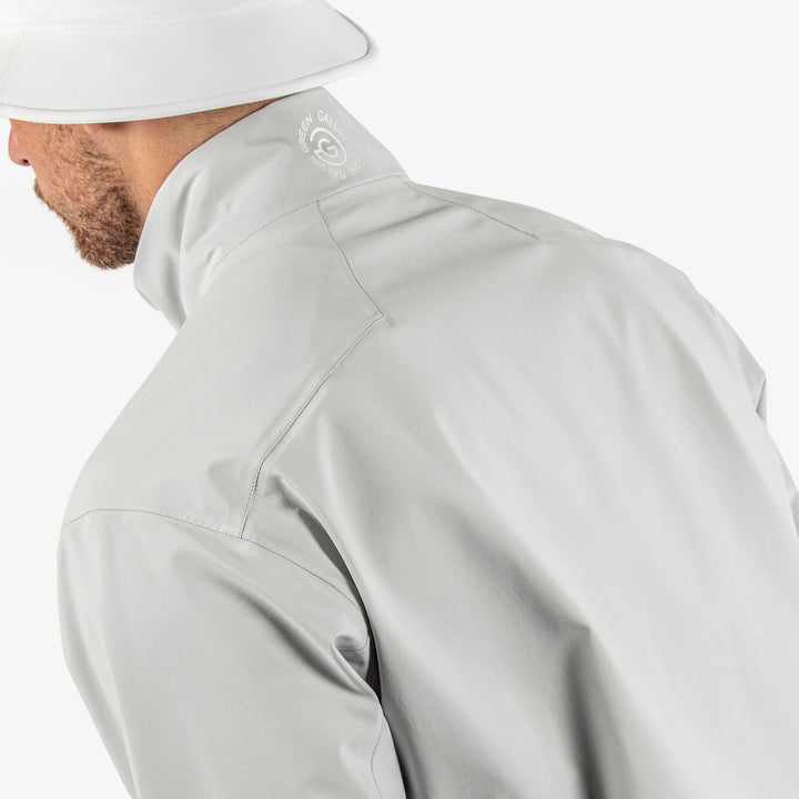 Armstrong is a Waterproof golf jacket for Men in the color Cool Grey/Sunny Lime/White(8)