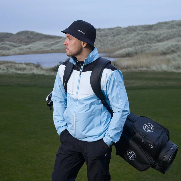 Armstrong is a Waterproof golf jacket for Men in the color Amazing Blue(2)