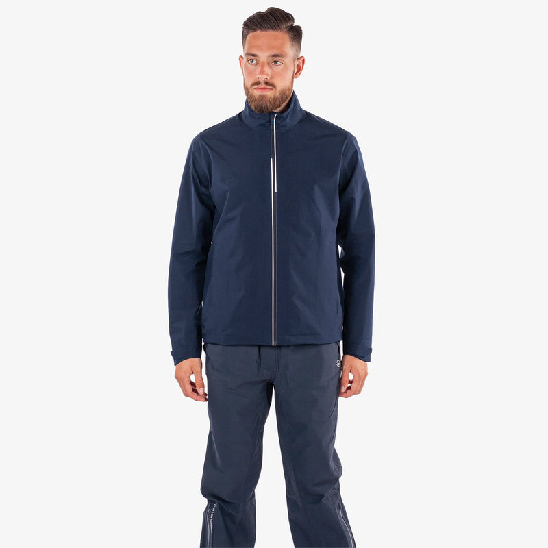 Arvin is a Waterproof golf jacket for Men in the color Navy/White(2)