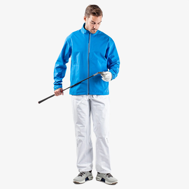 Arvin is a Waterproof golf jacket for Men in the color Blue/White(2)