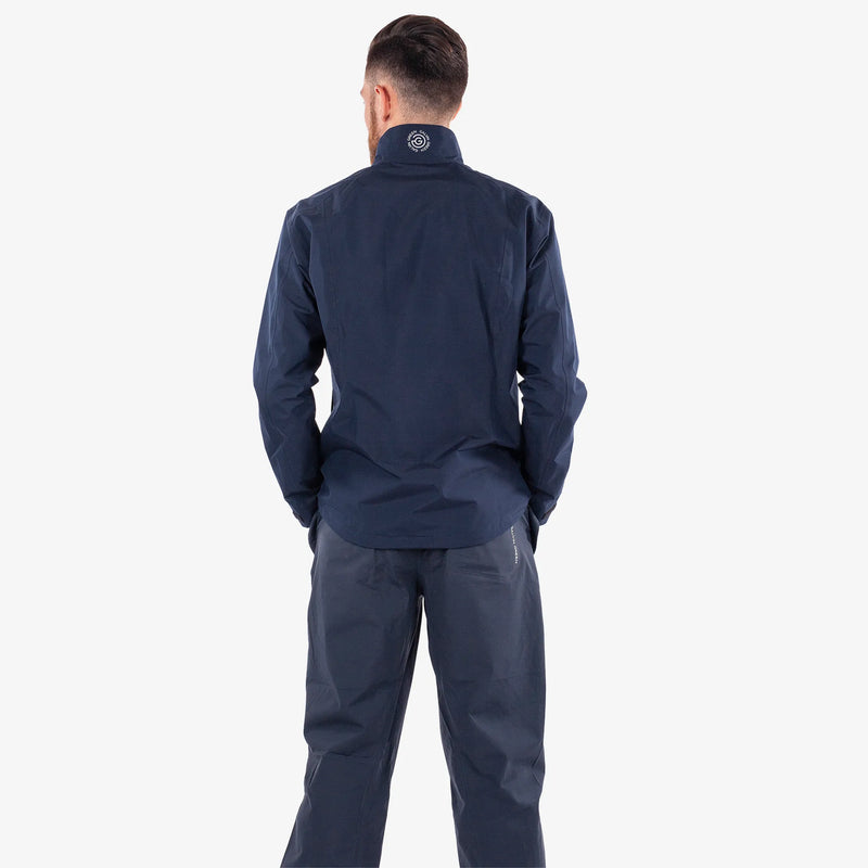 Arvin is a Waterproof golf jacket for Men in the color Navy/White(6)