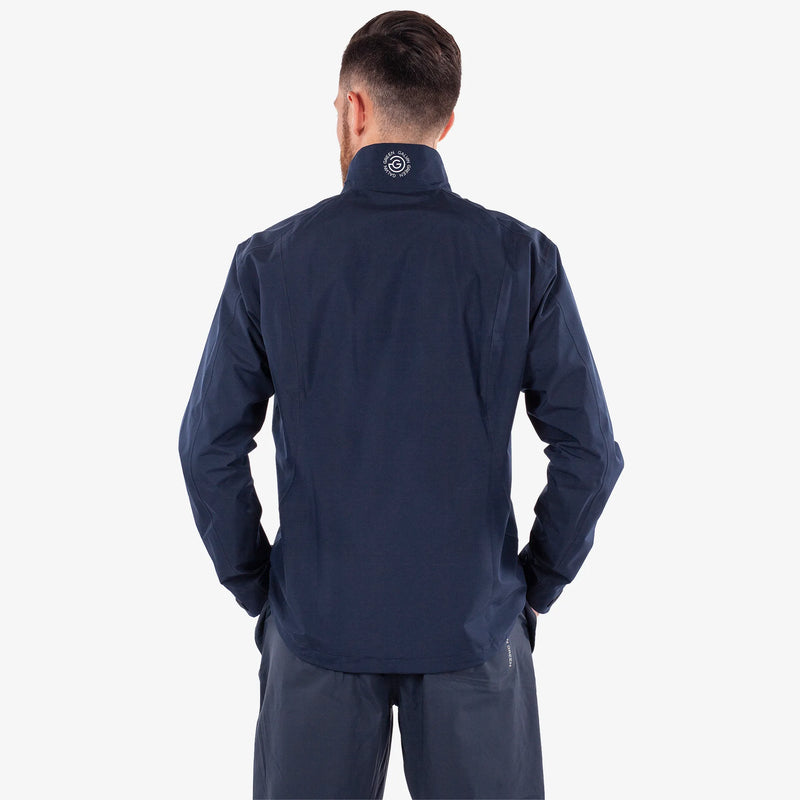 Arvin is a Waterproof golf jacket for Men in the color Navy/White(5)