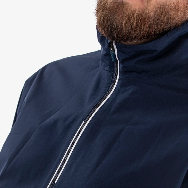 Arvin is a Waterproof golf jacket for Men in the color Navy/White(3)
