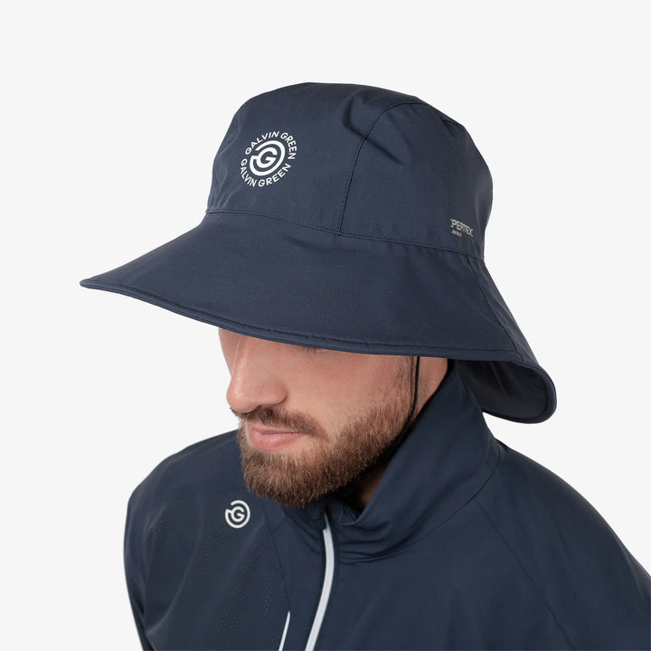 Asher is a Waterproof golf hat in the color Navy(2)