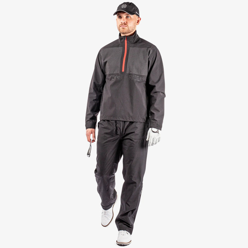Ashford is a Waterproof golf jacket for Men in the color Black/Red(2)