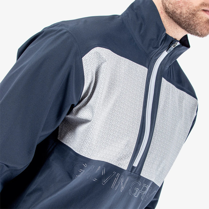 Ashford is a Waterproof golf jacket for Men in the color Navy/Cool Grey/White(3)