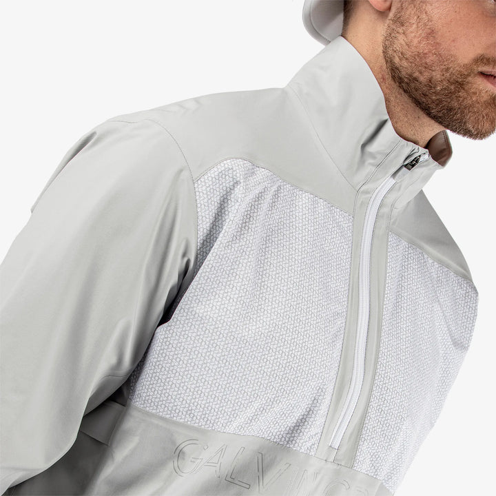 Ashford is a Waterproof golf jacket for Men in the color Cool Grey/White(3)