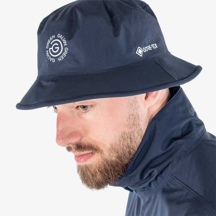 Astro is a Waterproof golf hat in the color Navy(3)
