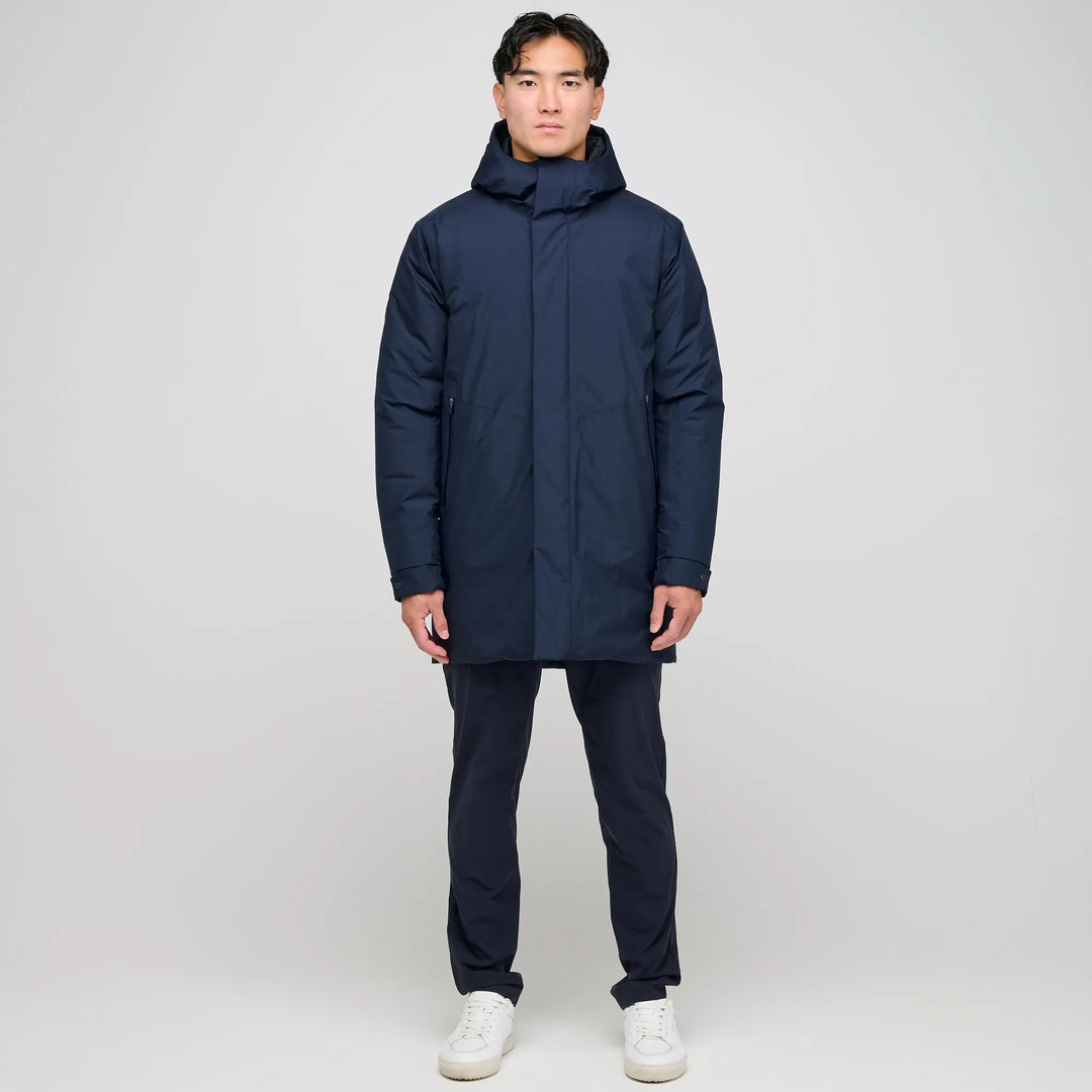 Austin is a Windproof and water repellent insulating golf parka for Men in the color Navy(2)