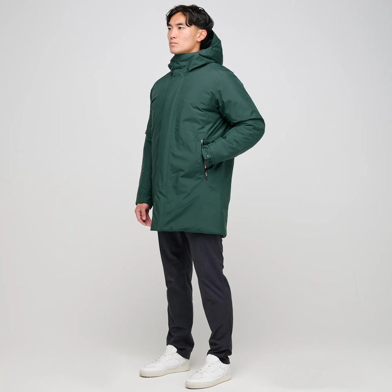 Austin is a Windproof and water repellent insulating golf parka for Men in the color Jungle Green(3)