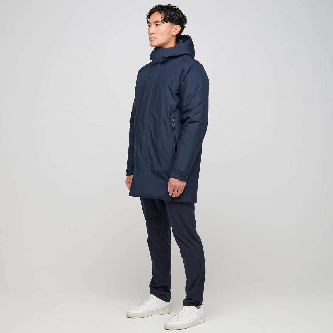 Austin is a Windproof and water repellent insulating golf parka for Men in the color Navy(3)