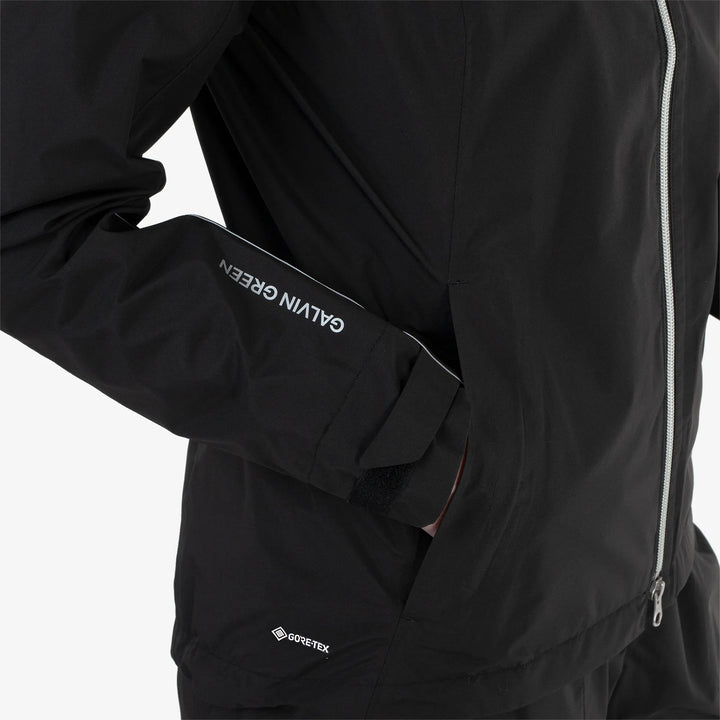 Ava is a Waterproof Golf Jacket for Women in the color Black(4)