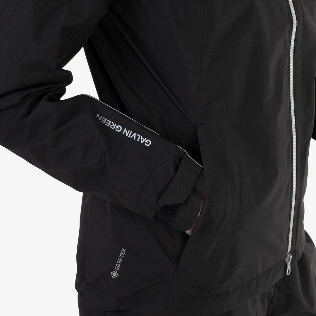 Ava is a Waterproof Golf Jacket for Women in the color Black(4)
