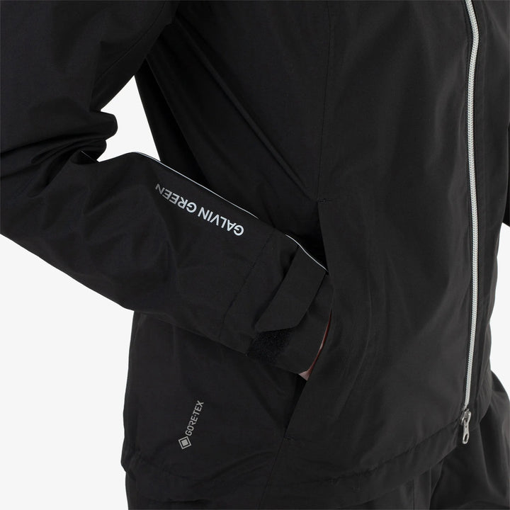 Ava is a Waterproof Golf Jacket for Women in the color Black(4)