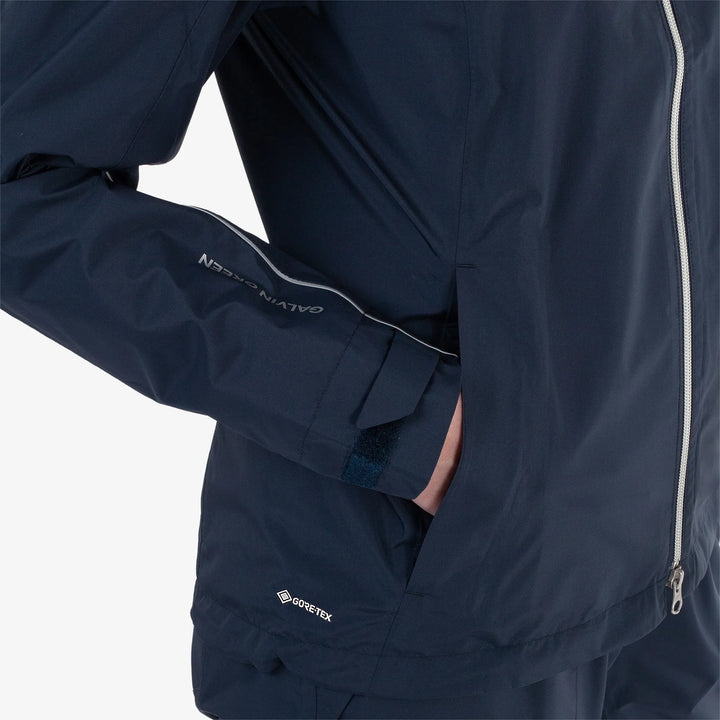 Ava is a Waterproof Golf Jacket for Women in the color Navy(4)
