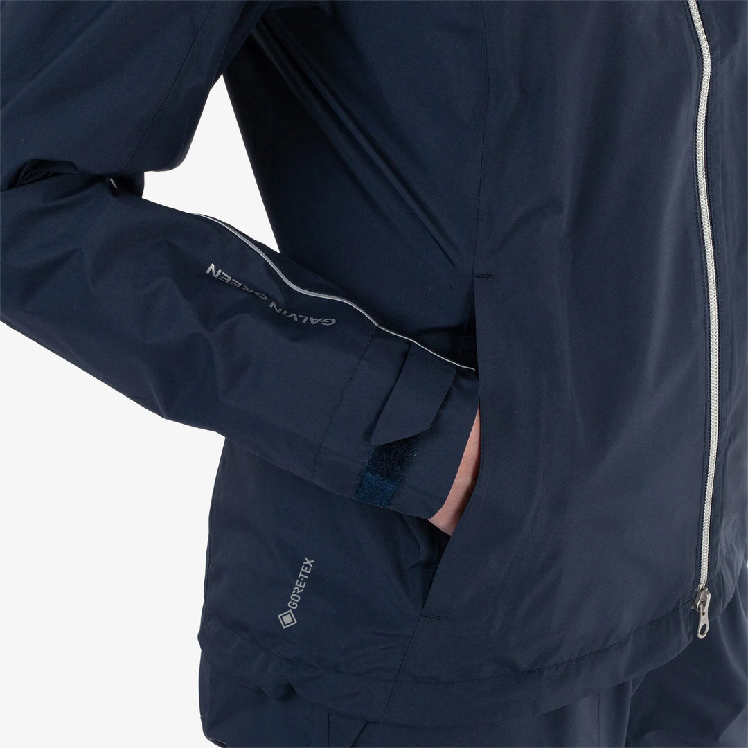 Ava is a Waterproof Golf Jacket for Women in the color Navy(4)