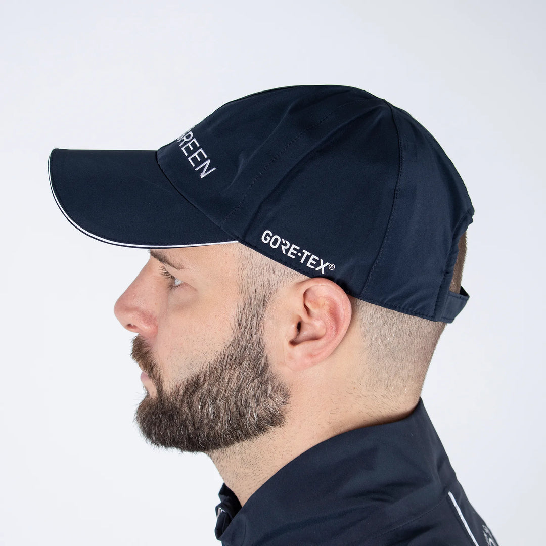 Axiom is a Waterproof golf cap in the color Navy(3)