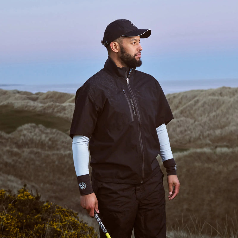 Axl is a Waterproof short sleeve golf jacket for Men in the color Black(8)
