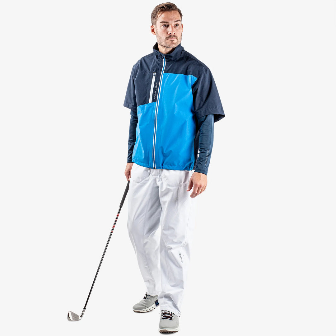 Axl is a Waterproof short sleeve golf jacket for Men in the color Blue/Navy/White(2)