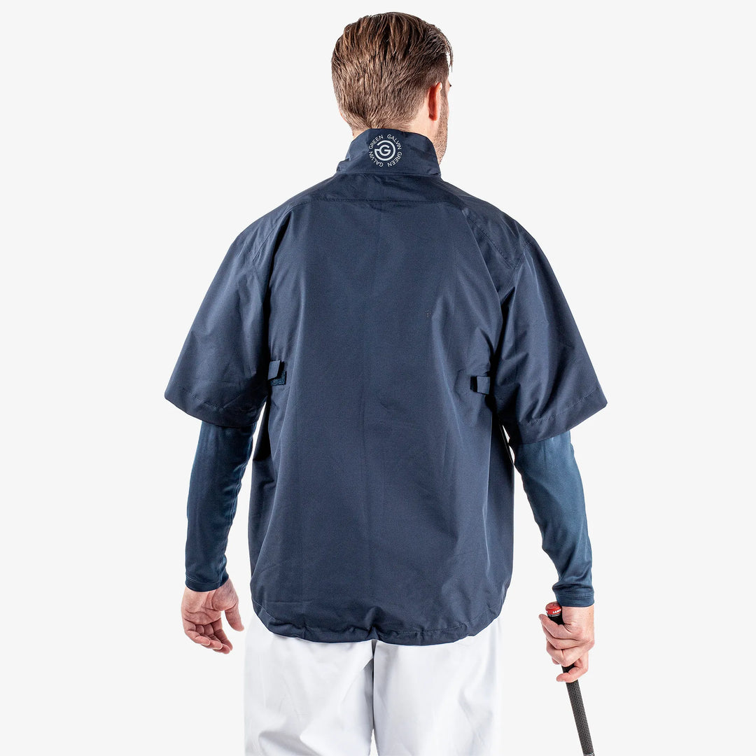 Axl is a Waterproof short sleeve golf jacket for Men in the color Blue/Navy/White(4)