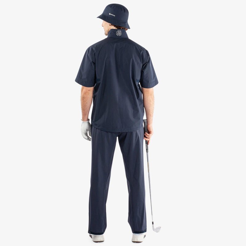 Axl is a Waterproof short sleeve golf jacket for Men in the color Navy/White(6)
