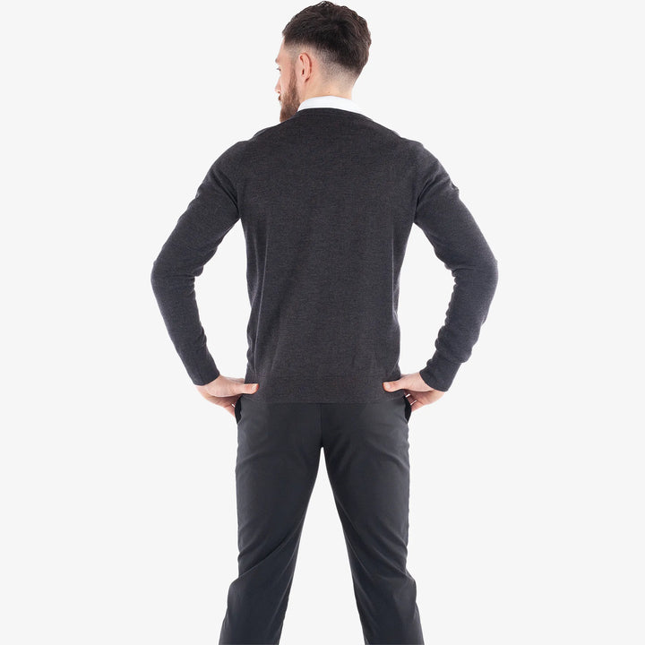 Carl is a Merino golf sweater for Men in the color Black Melange(6)