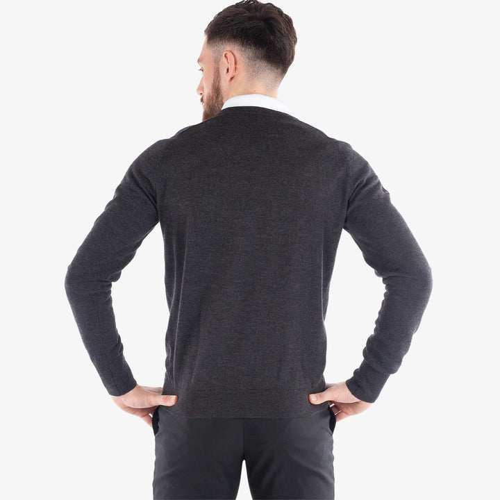 Carl is a Merino golf sweater for Men in the color Black Melange(5)