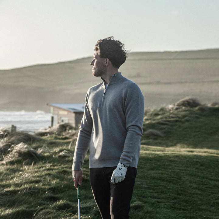 Chester is a Merino golf sweater for Men in the color Grey melange(9)