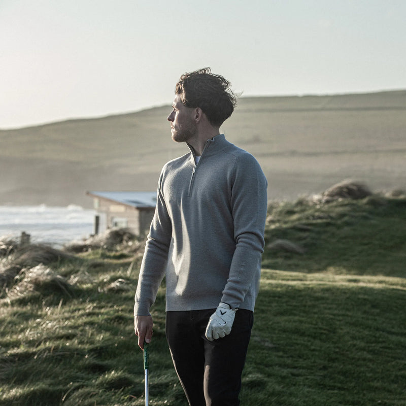 Chester is a Merino golf sweater for Men in the color Grey melange(9)