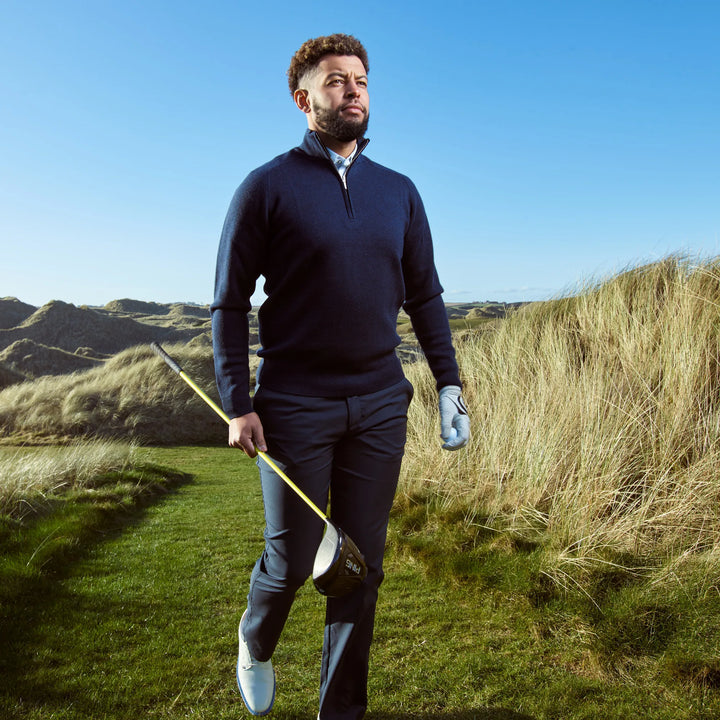 Chester is a Merino golf sweater for Men in the color Navy melange(8)