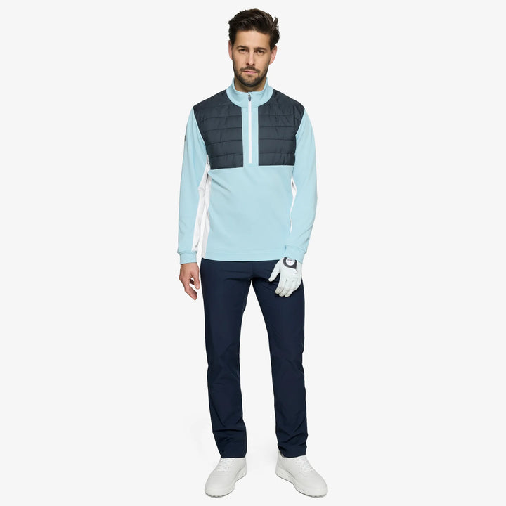 Dalton is a Insulating golf mid layer for Men in the color Crystal Blue/Navy(2)