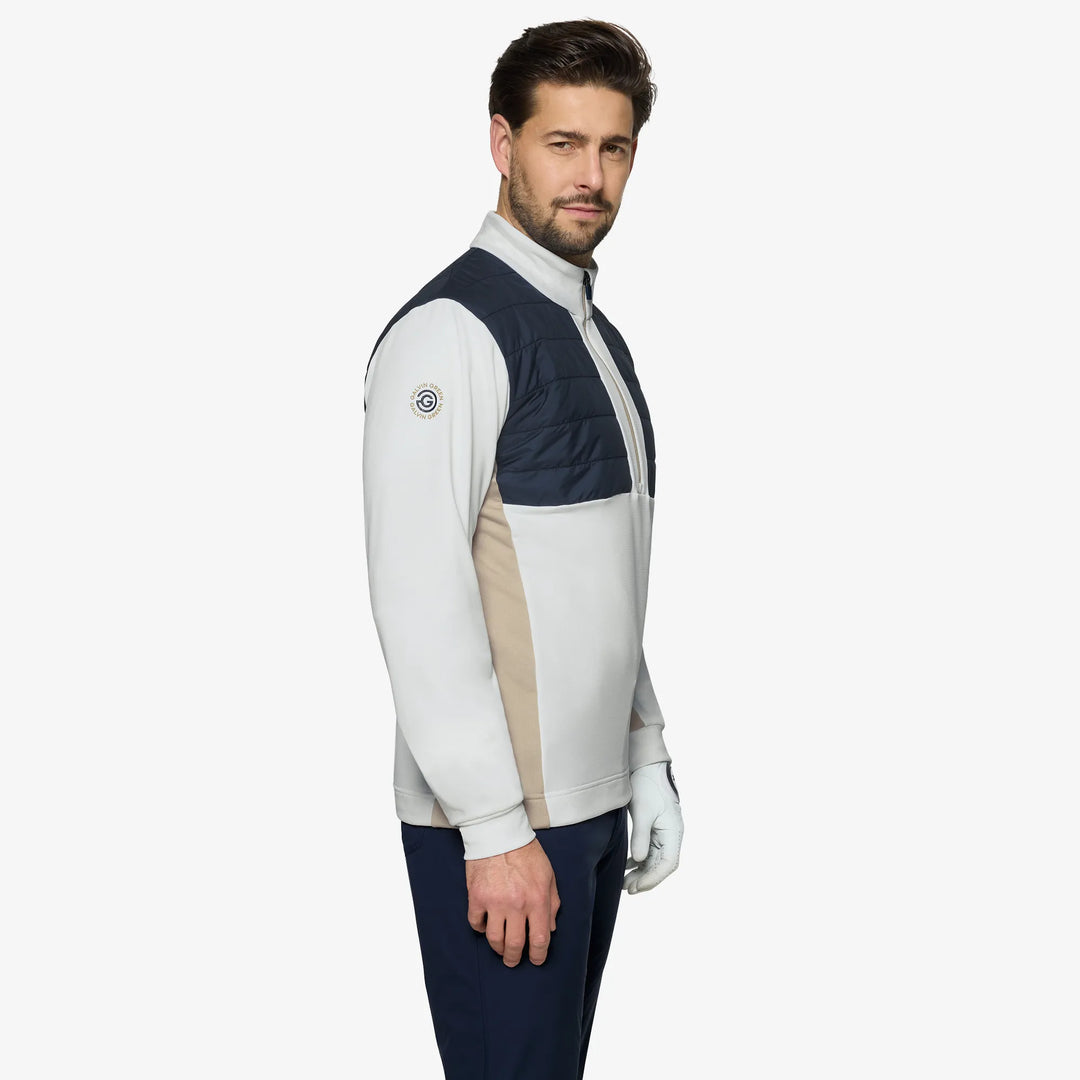 Dalton is a Insulating golf mid layer for Men in the color Sand/Navy/white(3)