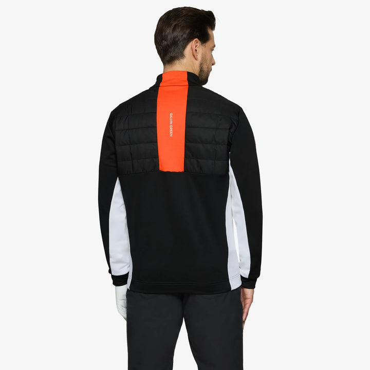 Dalton is a Insulating golf mid layer for Men in the color Black/White/Orange(4)