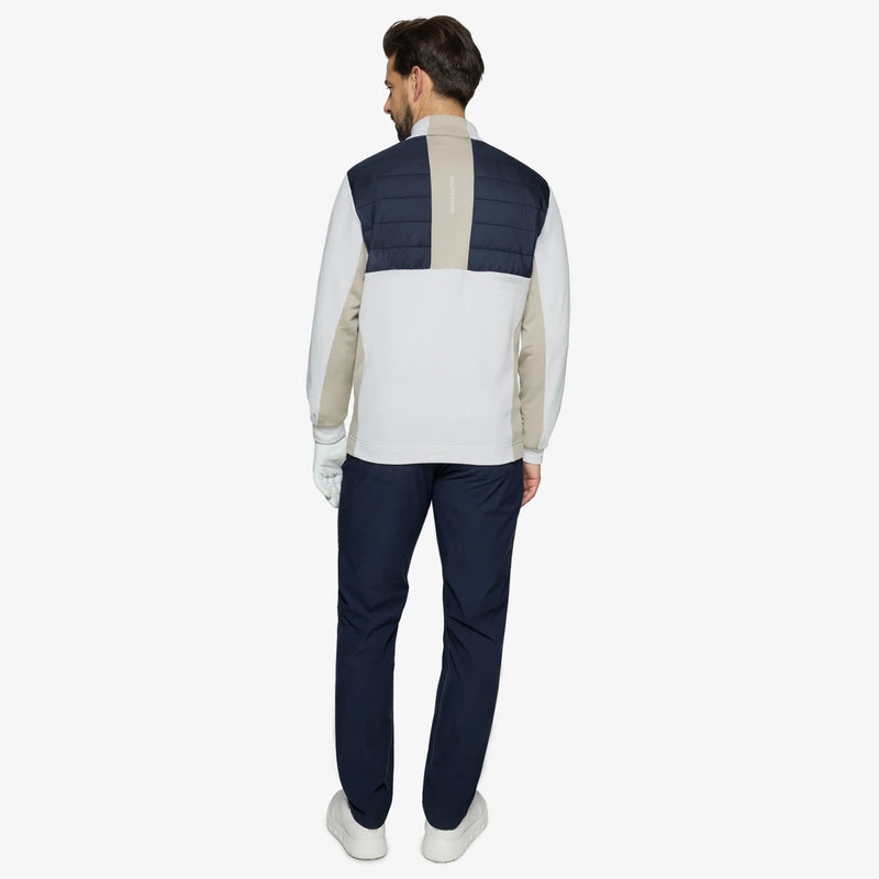 Dalton is a Insulating golf mid layer for Men in the color Sand/Navy/white(5)
