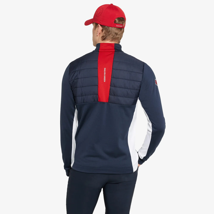 Dalton is a Insulating golf mid layer for Men in the color Navy/Red(4)