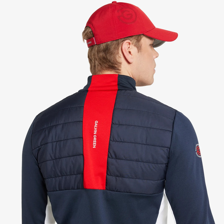Dalton is a Insulating golf mid layer for Men in the color Navy/Red(5)