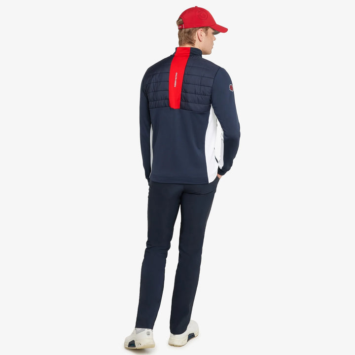 Dalton is a Insulating golf mid layer for Men in the color Navy/Red(6)