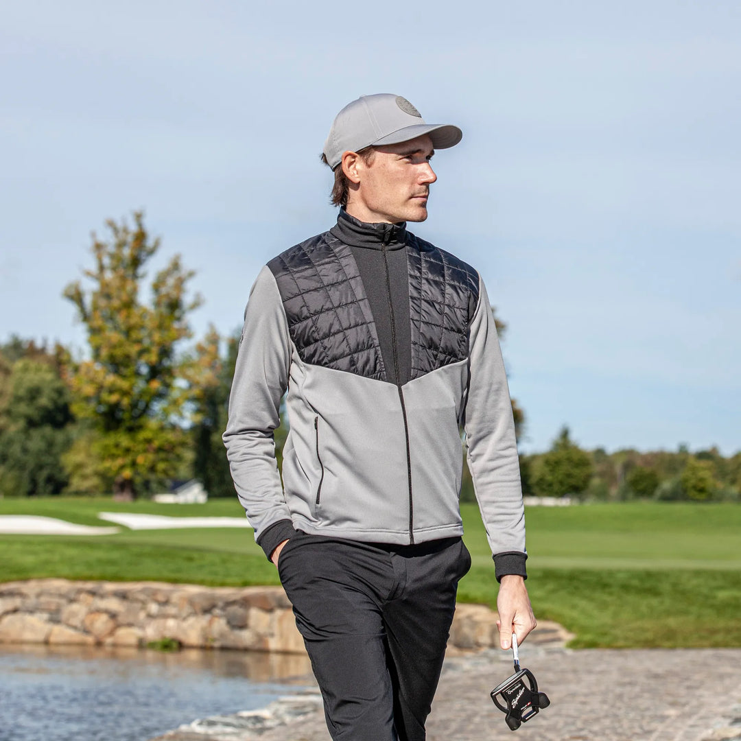 Damian is a Insulating golf mid layer for Men in the color Sharkskin(4)