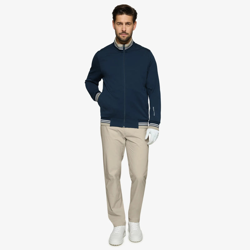 Daniel is a Insulating golf mid layer for Men in the color Sand/Navy/white(2)