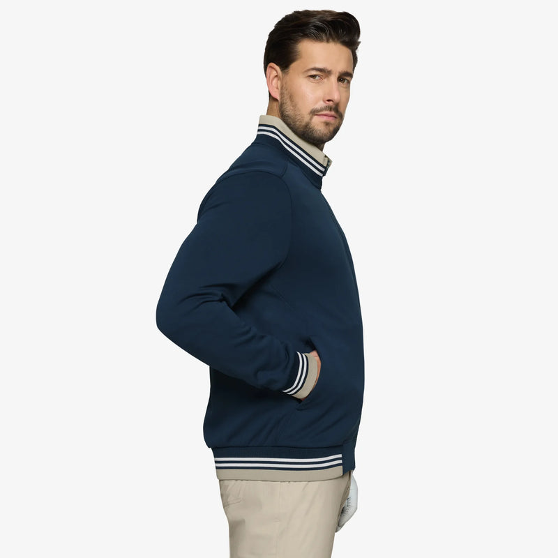 Daniel is a Insulating golf mid layer for Men in the color Sand/Navy/white(3)
